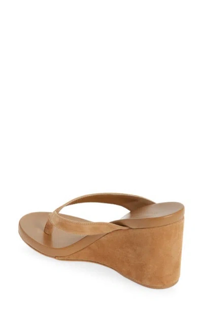 Tony Bianco Avanti Platform Wedge Flip Flop In Butterscotch Suede