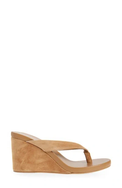 Tony Bianco Avanti Platform Wedge Flip Flop In Butterscotch Suede