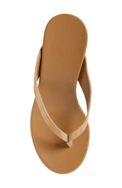 Tony Bianco Avanti Platform Wedge Flip Flop In Butterscotch Suede