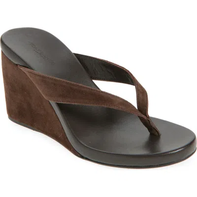Tony Bianco Avanti Platform Wedge Flip Flop In Espresso Suede