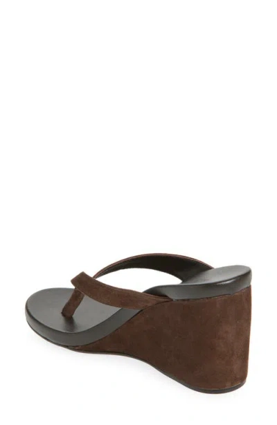 Tony Bianco Avanti Platform Wedge Flip Flop In Espresso Suede