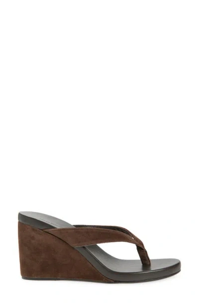Tony Bianco Avanti Platform Wedge Flip Flop In Espresso Suede