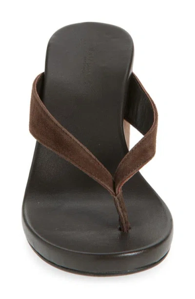 Tony Bianco Avanti Platform Wedge Flip Flop In Espresso Suede