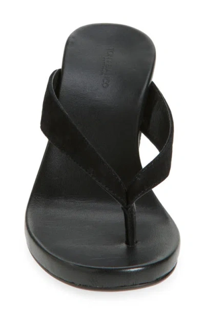 Tony Bianco Avanti Platform Wedge Flip Flop In Black Suede