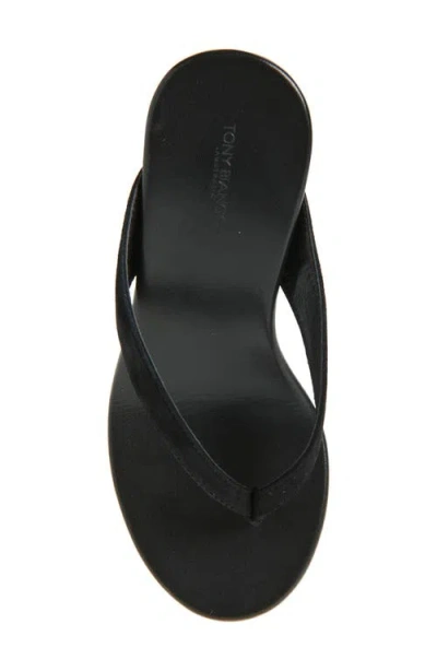Tony Bianco Avanti Platform Wedge Flip Flop In Black Suede
