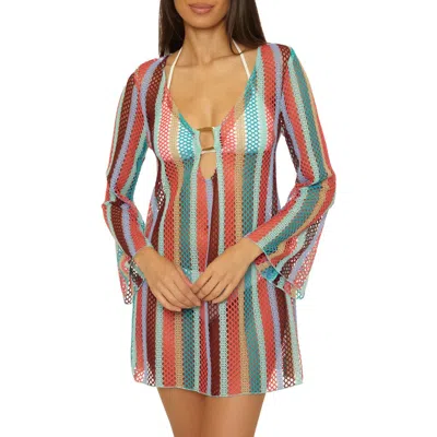 Becca Paradise Metallic Knit Cover-up Tunic In Mineral Multi