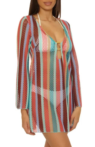 Becca Paradise Metallic Knit Cover-up Tunic In Mineral Multi