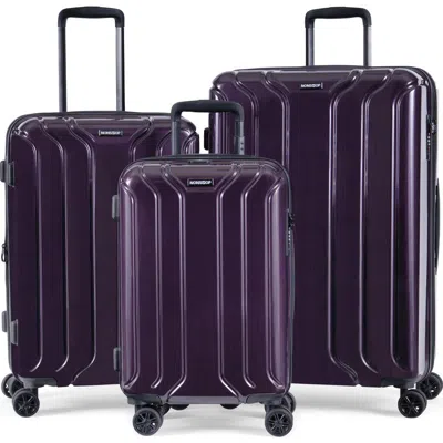 Nonstop New York Elite 3-piece Expandable Spinner Luggage Set And 3-piece Packing Cube Set In Plum