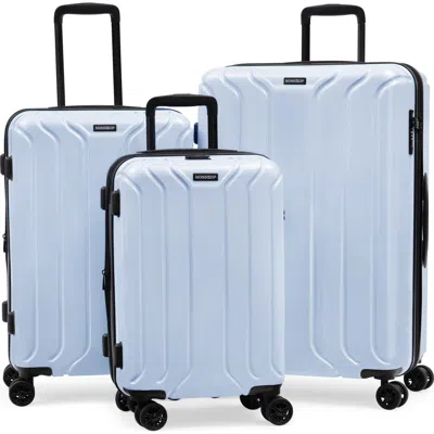 Nonstop New York Elite 3-piece Expandable Spinner Luggage Set And 3-piece Packing Cube Set In Sky Blue