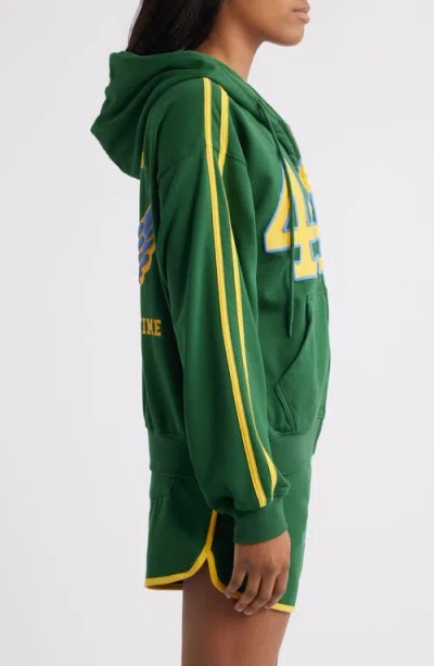 The Mayfair Group 444 Zip-up Graphic Hoodie In Green