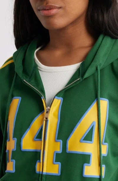 The Mayfair Group 444 Zip-up Graphic Hoodie In Green