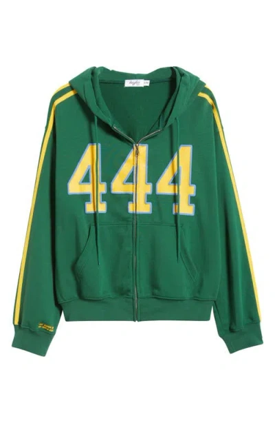 The Mayfair Group 444 Zip-up Graphic Hoodie In Green