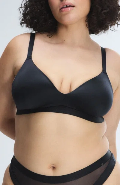 Savage X Fenty Slipper Satin Bralette In Black Caviar
