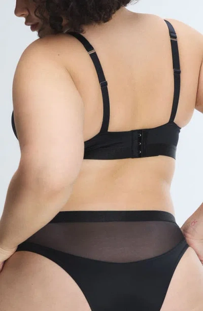 Savage X Fenty Slipper Satin Bralette In Black Caviar