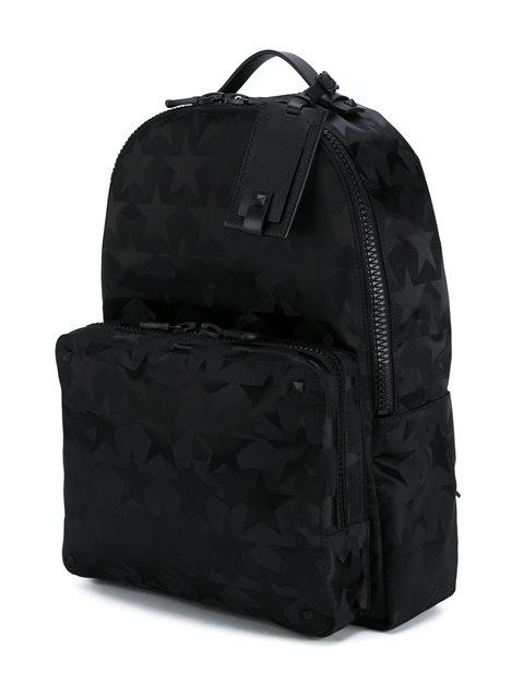 Valentino Garavani Camustars Nylon Jacquard Backpack In Black | ModeSens