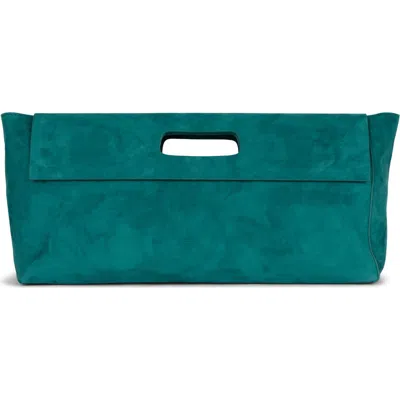 Jeffrey Campbell Toolbox Leather Clutch In Turquoise Suede