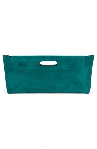 Jeffrey Campbell Toolbox Leather Clutch In Turquoise Suede