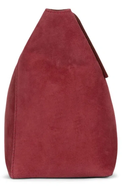 Jeffrey Campbell Toolbox Leather Clutch In Deep Rose Suede