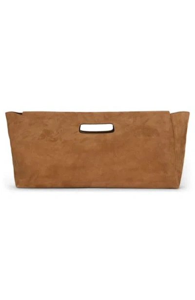 Jeffrey Campbell Toolbox Leather Clutch In Tan Suede