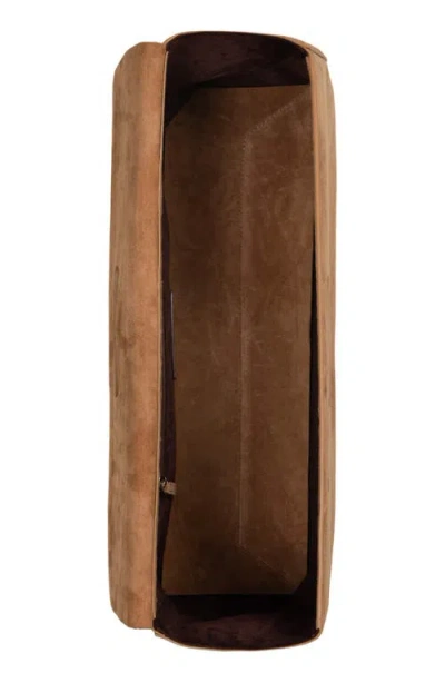 Jeffrey Campbell Toolbox Leather Clutch In Tan Suede