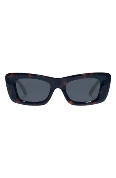 Le Specs Dopamine 50mm Rectangular Sunglasses In Tort