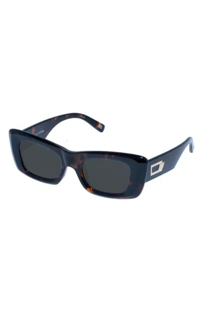 Le Specs Dopamine 50mm Rectangular Sunglasses In Tort