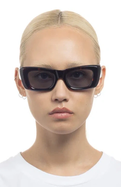 Le Specs Dopamine 50mm Rectangular Sunglasses In Tort