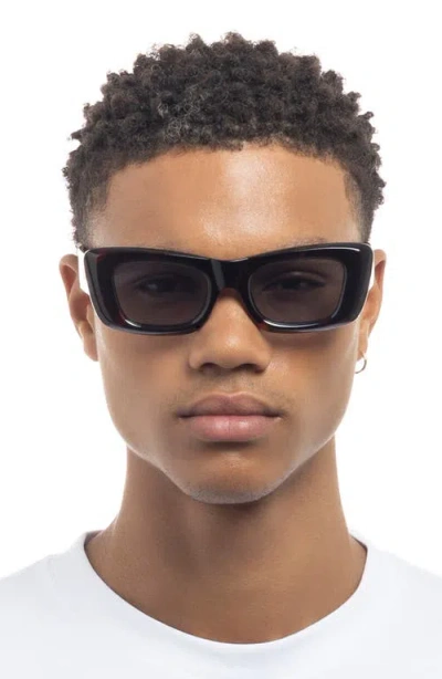 Le Specs Dopamine 50mm Rectangular Sunglasses In Tort