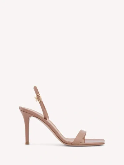 Gianvito Rossi Ribbon Buckle Stiletto Heels With Squared Toe Design In Brown
