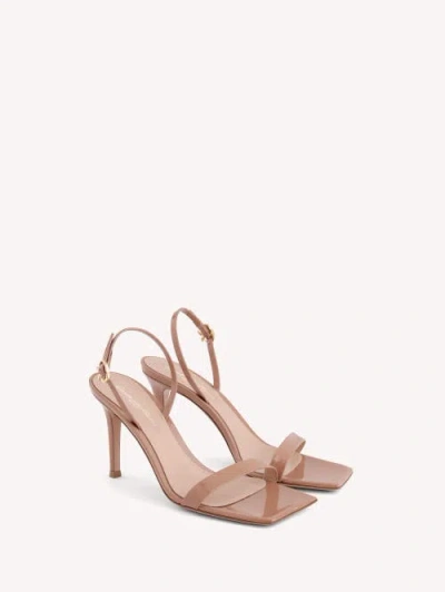Gianvito Rossi Ribbon Buckle Stiletto Heels With Squared Toe Design In Brown