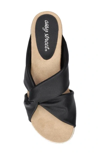Easy Street Ja Knotted Slide Sandal In Black