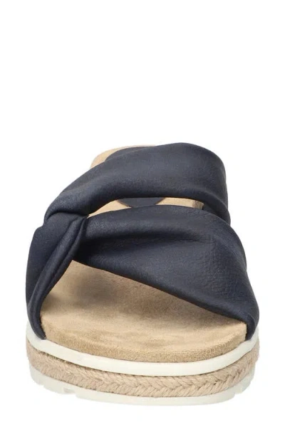 Easy Street Womens Ja Wedge Sandals In Navy
