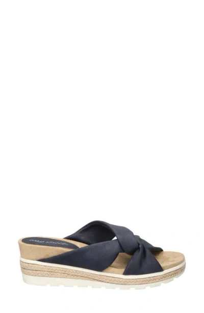 Easy Street Womens Ja Wedge Sandals In Navy