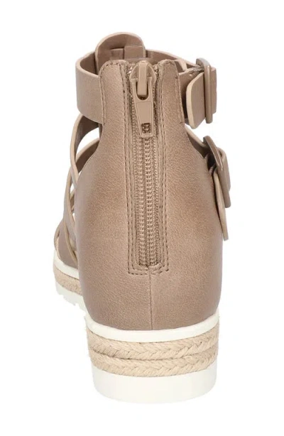 Easy Street Women's Simone Zip Wedge Sandals In Taupe