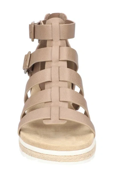Easy Street Women's Simone Zip Wedge Sandals In Taupe