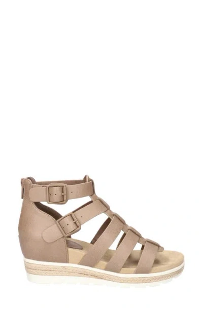 Easy Street Women's Simone Zip Wedge Sandals In Taupe