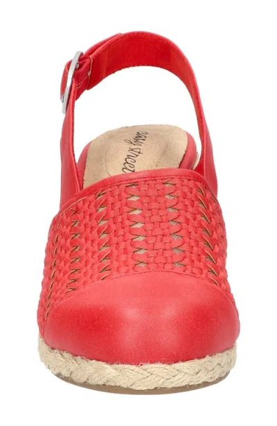 Easy Street Womens Taffy Wedge Sandals In Red
