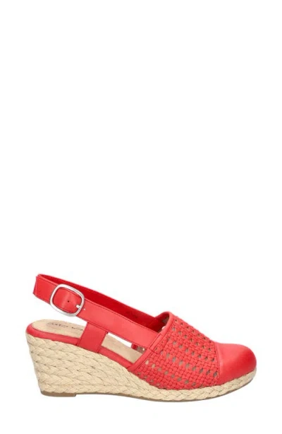 Easy Street Womens Taffy Wedge Sandals In Red