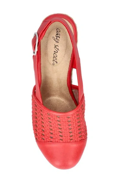 Easy Street Womens Taffy Wedge Sandals In Red