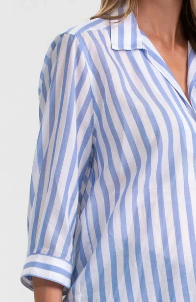 Pietro Brunelli Maternity Long Sleeve Johnny Collar Shirt In Blue