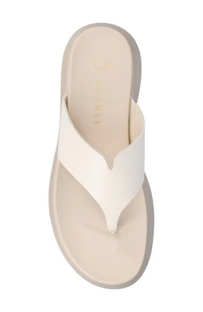 Journee Collection Women's Carah Thong Platform Wedge Sandals In White