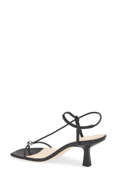 Loeffler Randall 70mm Triana Strappy Crystal Leather Mid-heel Sandals In Black