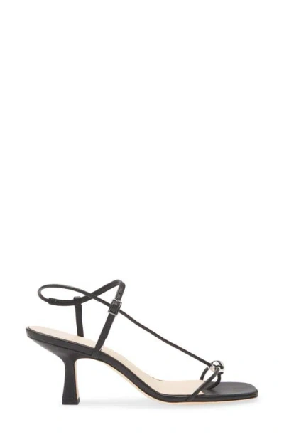 Loeffler Randall 70mm Triana Strappy Crystal Leather Mid-heel Sandals In Black