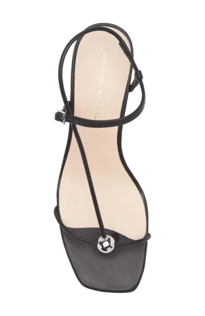Loeffler Randall 70mm Triana Strappy Crystal Leather Mid-heel Sandals In Black