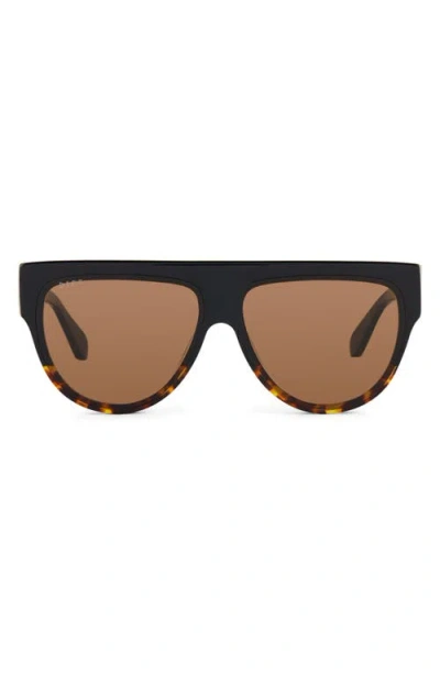 Diff Georgie 58mm Gradient Flat Top Sunglasses In Brown Gradient