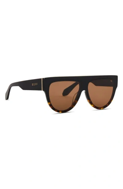 Diff Georgie 58mm Gradient Flat Top Sunglasses In Brown Gradient