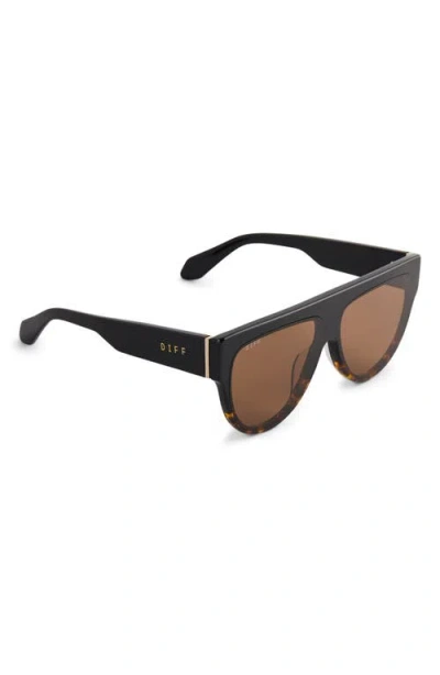 Diff Georgie 58mm Gradient Flat Top Sunglasses In Brown Gradient