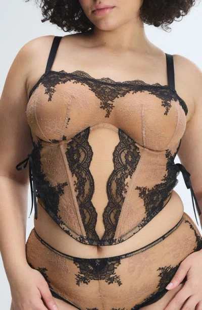 Savage X Fenty Lacestruck Bustier In Black