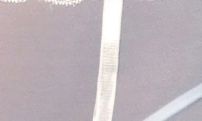 Oh La La Cheri Morgan Lace Trim Underwire Bra, Garter Belt & G-string Set In Blue