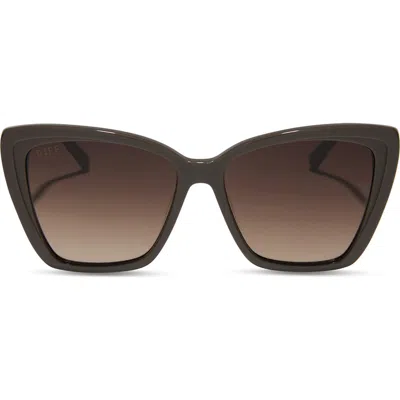 Diff Becky Ii 56mm Cat Eye Sunglasses In Truffle Gradient